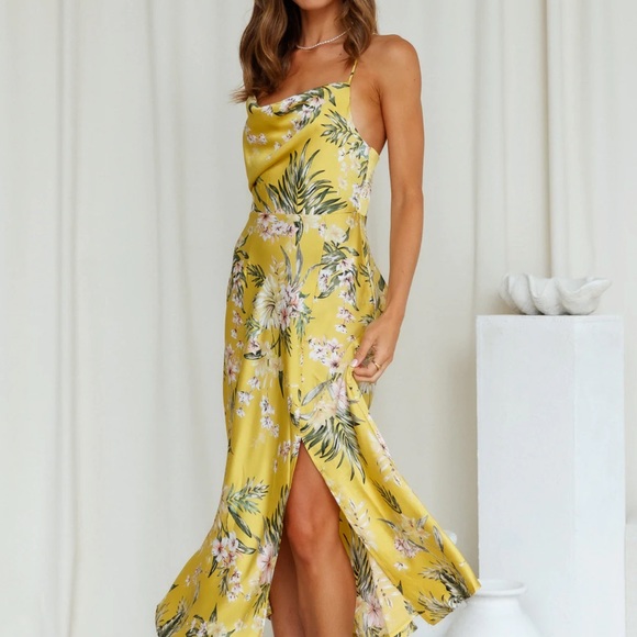 Hello Molly HEART IN THE SUN MIDI DRESS YELLOW ,Size S - Picture 3 of 5